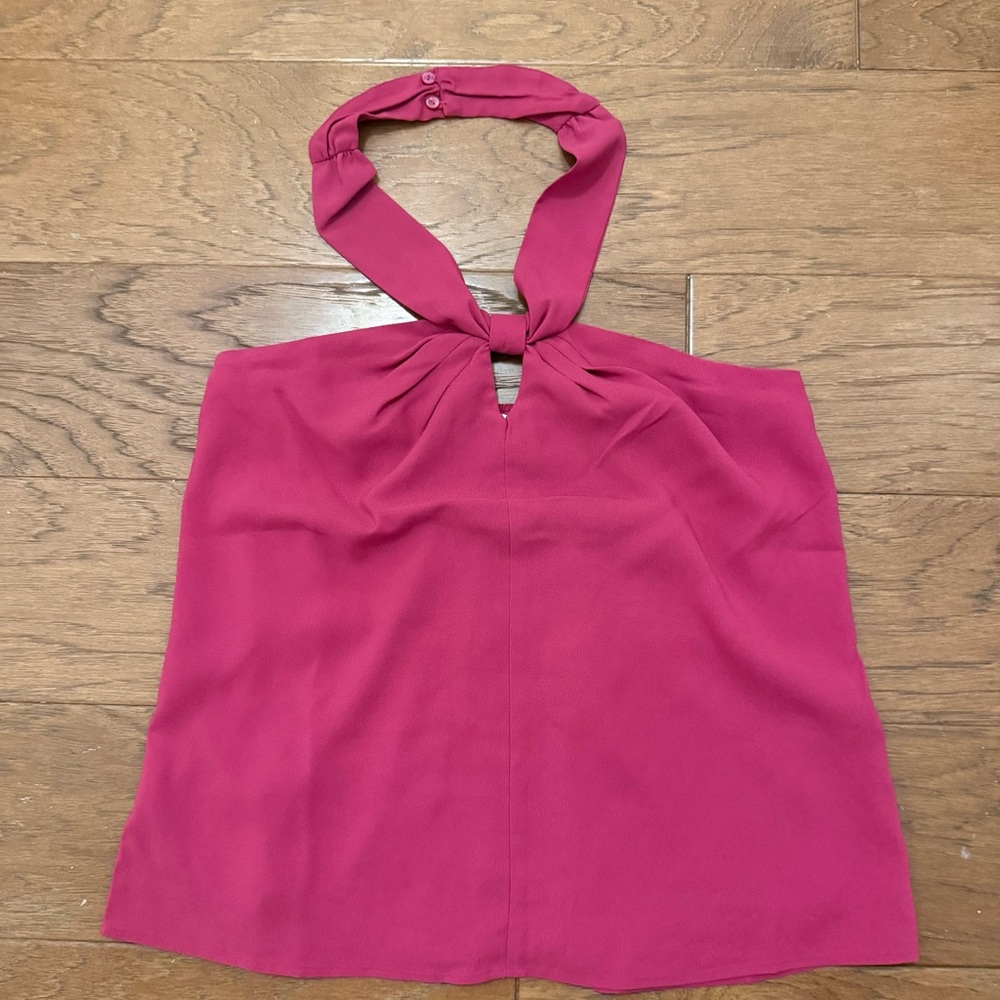 LOFT Fuchsia Halter Neck Blouse NWOT